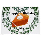 白い背景の緑のケーキのアイスクリーム ラージペーパーバッグ (正面)