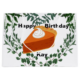 白い背景の緑のケーキのアイスクリーム ラージペーパーバッグ