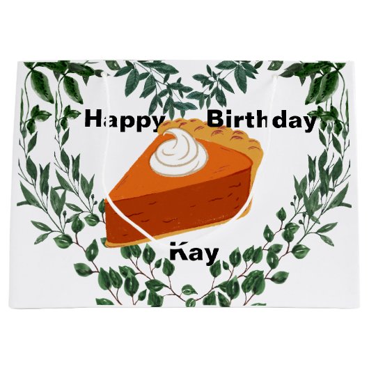 白い背景の緑のケーキのアイスクリーム ラージペーパーバッグ (正面)