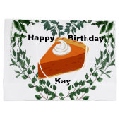 白い背景の緑のケーキのアイスクリーム ラージペーパーバッグ (裏面)