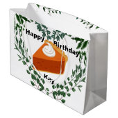 白い背景の緑のケーキのアイスクリーム ラージペーパーバッグ (裏面アングル)