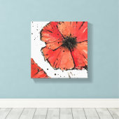 白い背景の花 キャンバスプリント (インサイチュ (ウッドフロア))