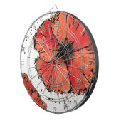 白い背景の花 ダーツボード (正面右)