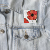 白い背景の花 缶バッジ (インサイチュ)