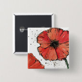 白い背景の花 缶バッジ (正面&裏面)