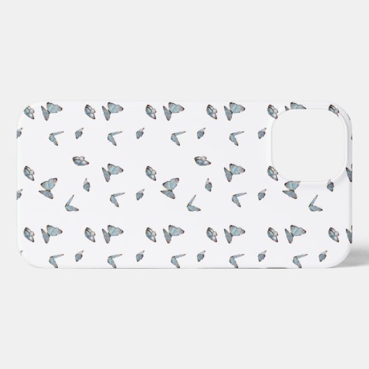 白い背景の蝶 iPhoneケース (裏面横)