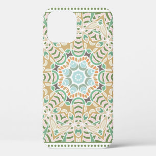 白い背景の装飾カラフルオーナメント、  iPhone 12ケース