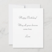 白い背景の誕生日の可愛い妖精 カード (裏面)