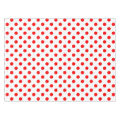 白い背景の赤い水玉模様 テーブルクロス (正面(横))
