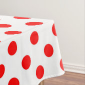 白い背景の赤い水玉模様 テーブルクロス (インサイチュ)