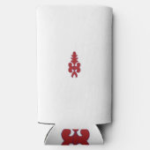 白い背景の赤と青の模様 スリム缶クーラー (裏面)