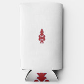 白い背景の赤と青の模様 スリム缶クーラー (正面)