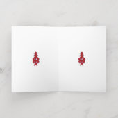 白い背景の赤と青の模様 箔グリーティングカード (内側レイダウン)
