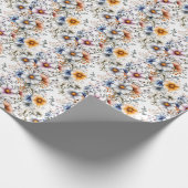 白い背景の野の花 ラッピングペーパー (角)