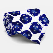 白い背景の青いサイコロ ネクタイ (ロール)