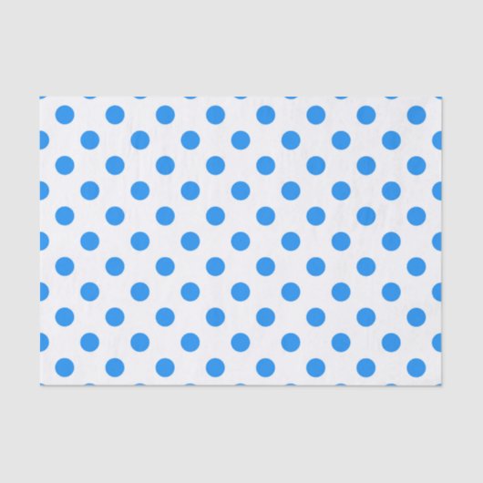 白い背景の青い水玉模様 薄葉紙 (正面)