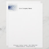 白い背景の青い音楽爆発 レターヘッド (正面/裏面)