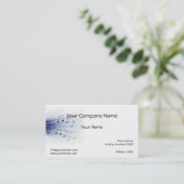 白い背景の青い音楽爆発 名刺 (スタンド正面)