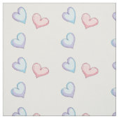 白い背景の青とピンクのハート ファブリック (見本)