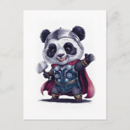 白い背景の面白くてかわいいパンダ映画キャラクター シーズンポストカード