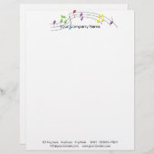 白い背景の音楽虹のスタッフ レターヘッド (正面/裏面)