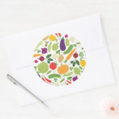 白い背景の食べ物 ラウンドシール (封筒)