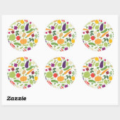 白い背景の食べ物 ラウンドシール (シート)