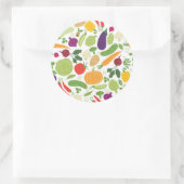 白い背景の食べ物 ラウンドシール (バッグ)