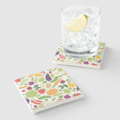 白い背景の食糧 ストーンコースター (横)