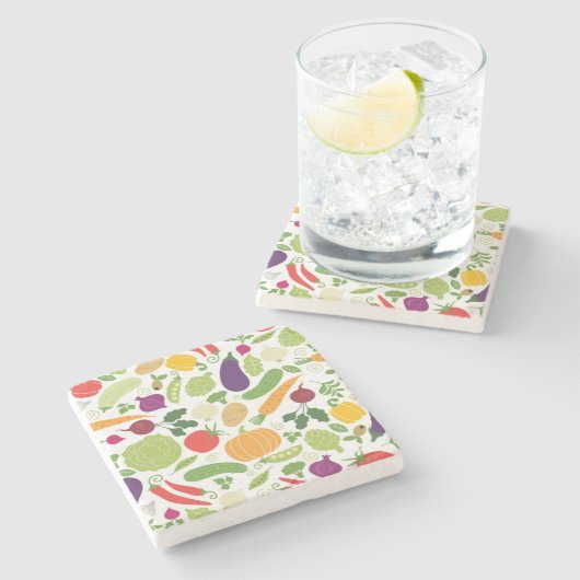 白い背景の食糧 ストーンコースター (横)