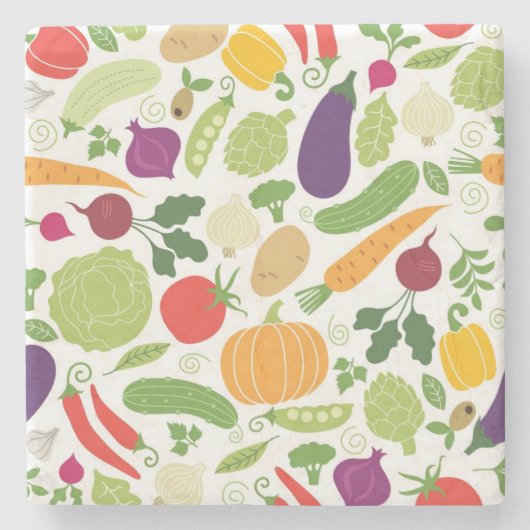 白い背景の食糧 ストーンコースター (正面)