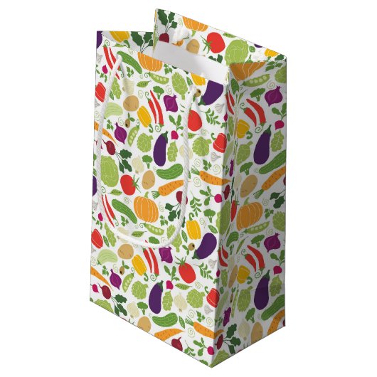 白い背景の食糧 スモールペーパーバッグ (裏面アングル)