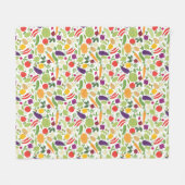 白い背景の食糧 フリースブランケット (正面(横))