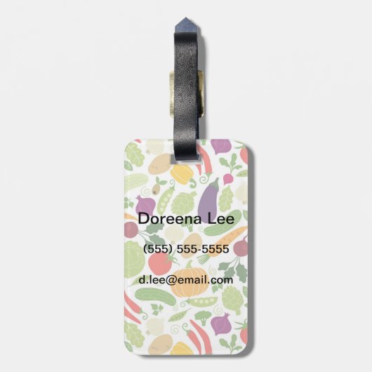 白い背景の食糧 ラゲッジタグ (裏面縦)