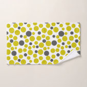 白い背景の黄色い灰色の水玉模様 バスタオルセット (ハンドタオル)