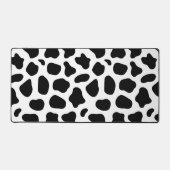 白い背景の黒いスポットパターン デスクマット (正面)