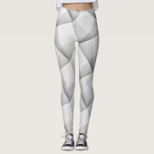 白い背景の黒いテクスチャライン レギンス (正面)