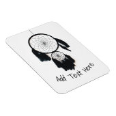 白い背景の黒いドリームキャッチャー マグネット (右側)