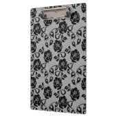 白い背景の黒いレースパターン クリップボード (左)