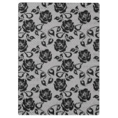 白い背景の黒いレースパターン クリップボード (裏面)