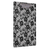 白い背景の黒いレースパターン クリップボード (右)