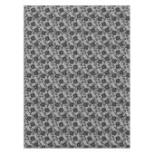 白い背景の黒いレースパターン テーブルクロス (正面)