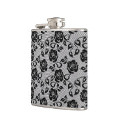 白い背景の黒いレースパターン フラスク (左)