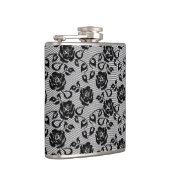 白い背景の黒いレースパターン フラスク (右)