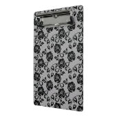 白い背景の黒いレースパターン ミニクリップボード (アングル2)