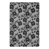 白い背景の黒いレースパターン ミニクリップボード (裏面)