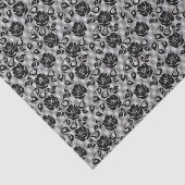 白い背景の黒いレースパターン 薄葉紙 (詳細)