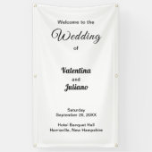 白い背景の黒い文字結婚のバナー 横断幕 (縦)
