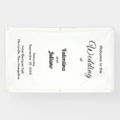 白い背景の黒い文字結婚のバナー 横断幕 (横)