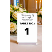 白い背景の黒い文字結婚ズ テーブルナンバー
